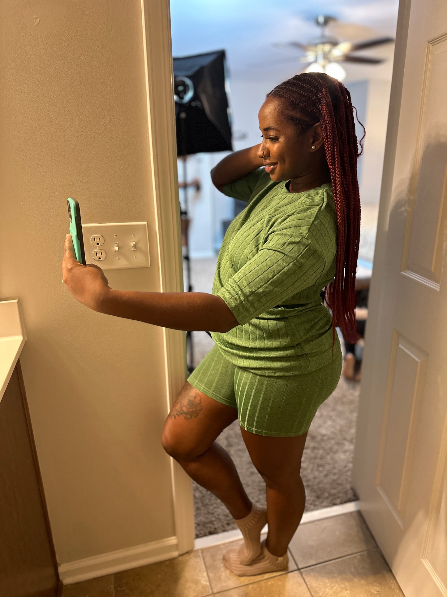 Pine Biker Shorts Set