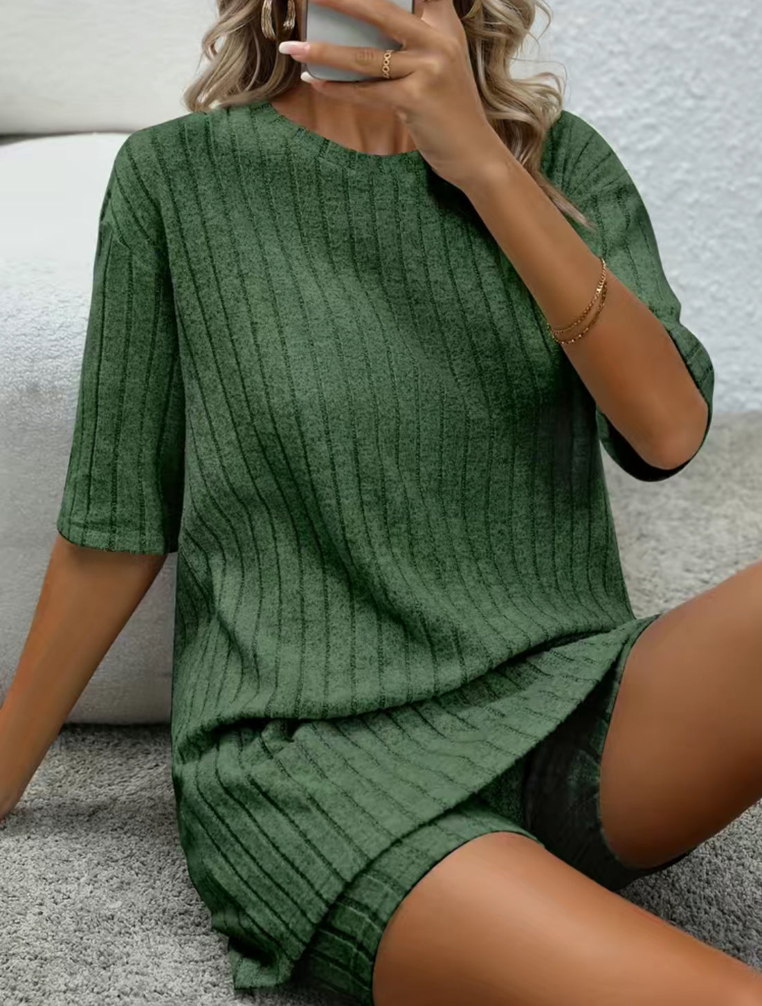 Pine Biker Shorts Set