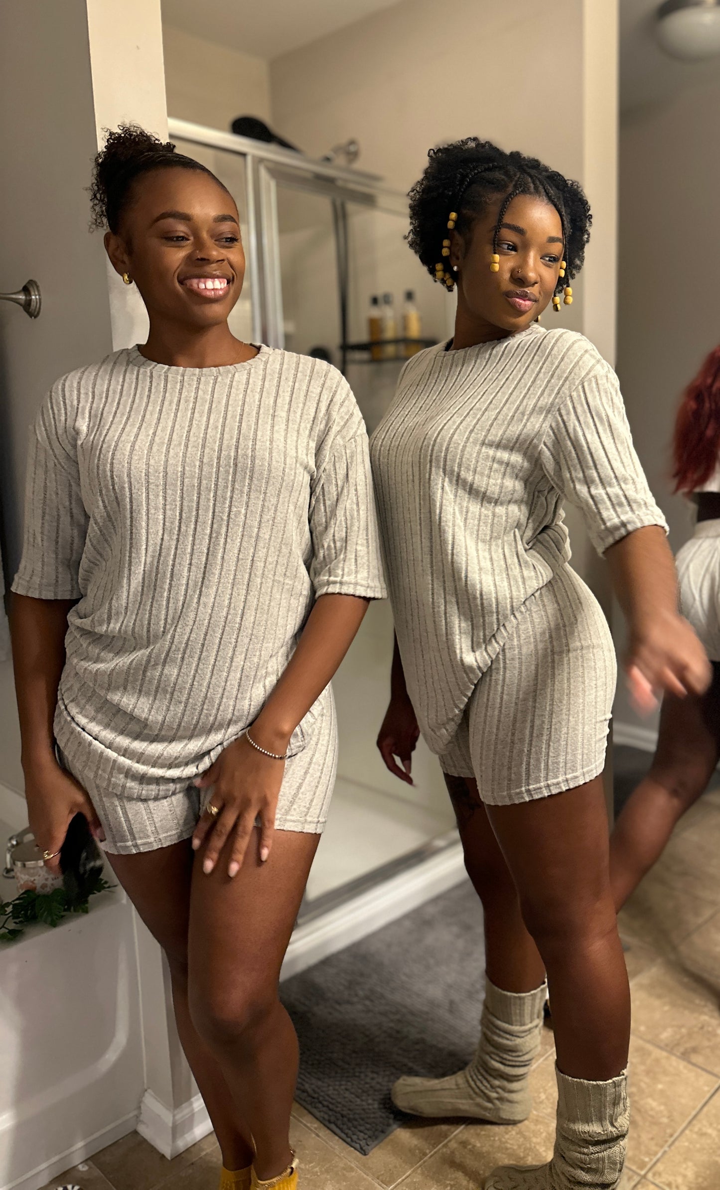 Stone Biker Shorts Set