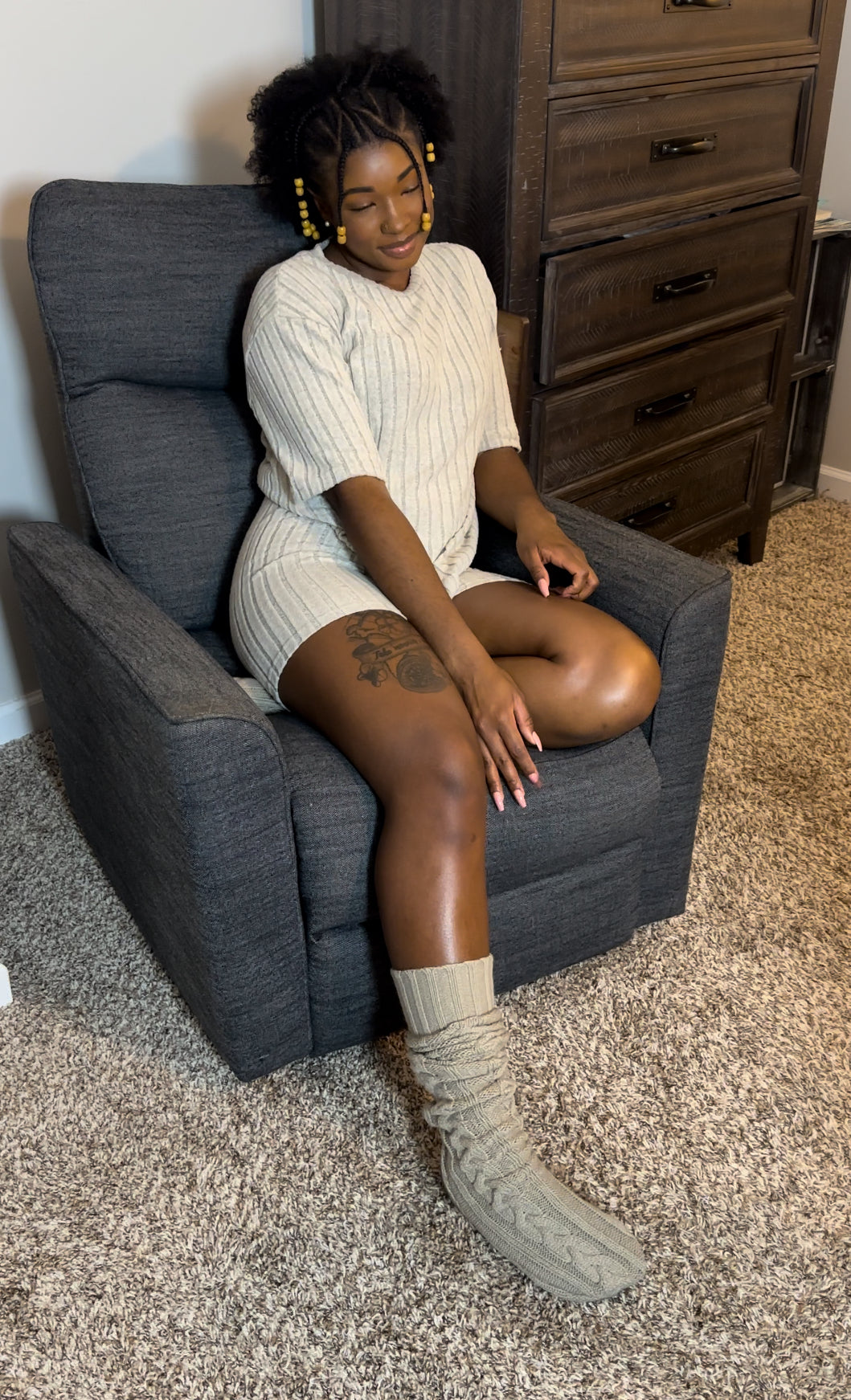 Stone Biker Shorts Set