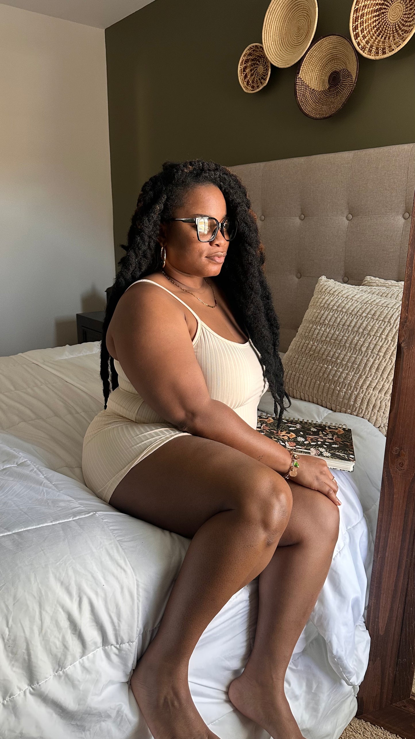 Cream Ribbed Lounge Set