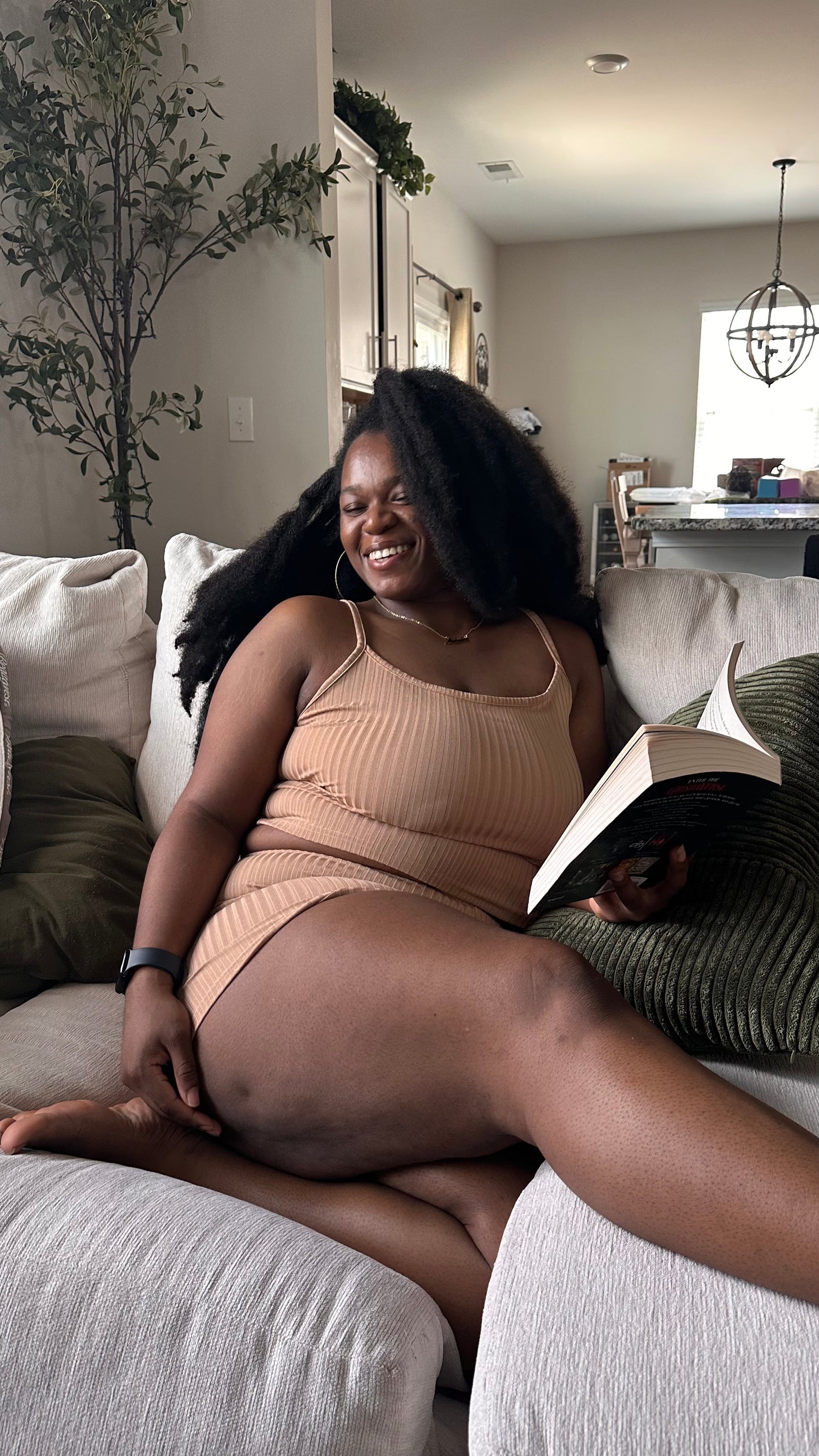 Mocha Ribbed Lounge Set