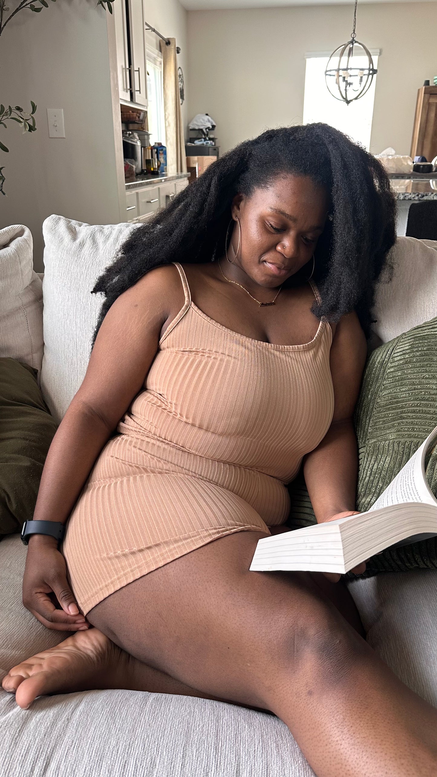 Mocha Ribbed Lounge Set